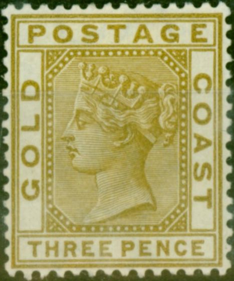 Valuable Postage Stamp Gold Coast 1889 3d Olive SG15a Fine LMM