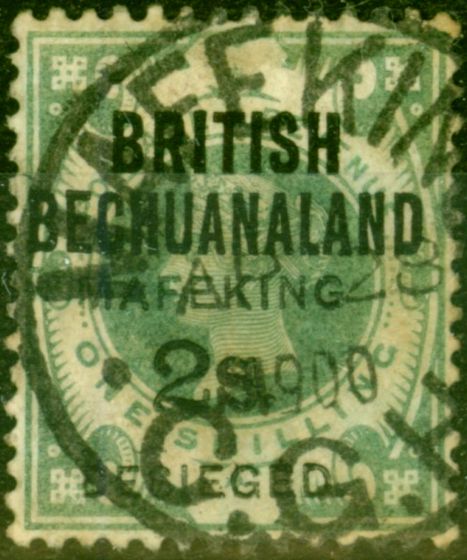 Collectible Postage Stamp from Mafeking 1900 2s on 1s Green SG16 Good Used Old B.P.A Certificate
