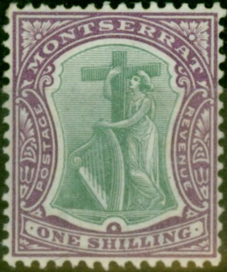 Collectible Postage Stamp Montserrat 1903 1s Green & Bright Purple SG20 Fine & Fresh MM