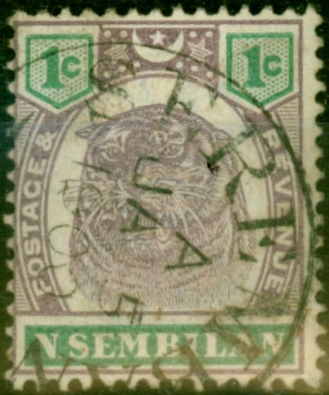 Collectible Postage Stamp from Negri Sembilan 1899 1c Dull Purple & Green SG5 Fine Used