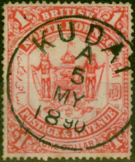 Valuable Postage Stamp North Borneo 1888 $1 Scarlet SG47 Fine Used