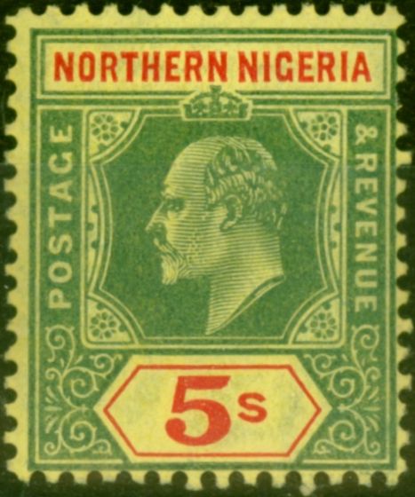 Valuable Postage Stamp Northern Nigeria 1911 5s Green & Red-Yellow SG38 Fine LMM