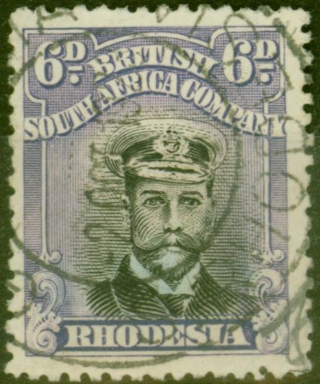Valuable Postage Stamp from Rhodesia 1922 6d Jet Black &Lilac SG295 Fine Used