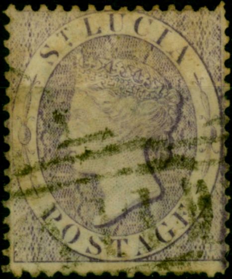 Collectible Postage Stamp St Lucia 1876 (6d) Mauve SG17 Good Used
