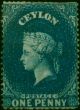 Ceylon 1861 1d Dull Blue SG19a Fine & Fresh MM  Queen Victoria (1840-1901) Valuable Stamps