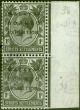 Old Postage Stamp from Straits Settlements 1922 1c Black SG250d 'Small 2nd A' V.F.U in Pair with Normal