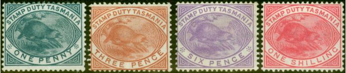 Rare Postage Stamp from Tasmania 1880 Set of 4 SGF26-F29 Fine & Fresh Mtd Mint