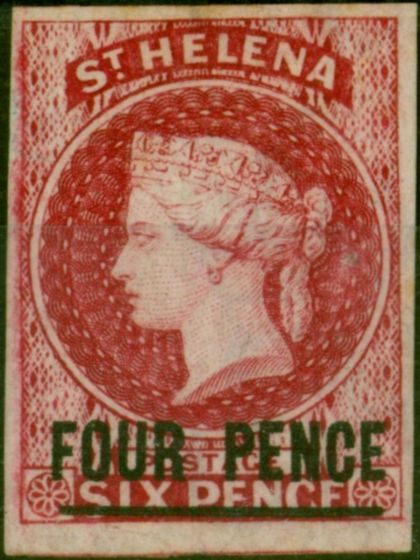 Collectible Postage Stamp St Helena 1863 4d Carmine SG5 Fine & Fresh Unused