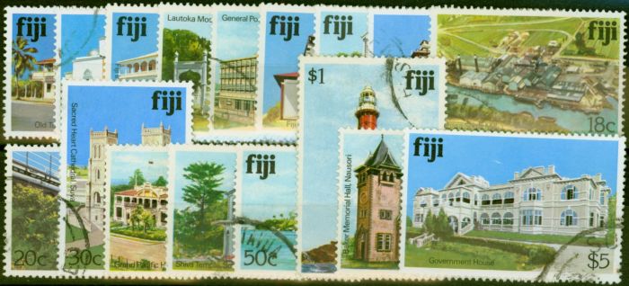 Collectible Postage Stamp from Fiji 1979 Architecture Set of 17 SG580a-595ca Fine Used