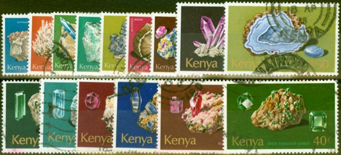 Old Postage Stamp from Kenya 1977 Minerals Set of 15 SG107-121 Good Used