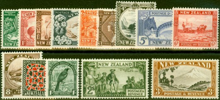 Rare Postage Stamp New Zealand 1935-36 Set of 14 SG556-569 Fine & Fresh MM