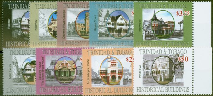 Collectible Postage Stamp from Trinidad & Tobago 2007 Historical Buildings set of 9 SG1125-1133 V.F MNH