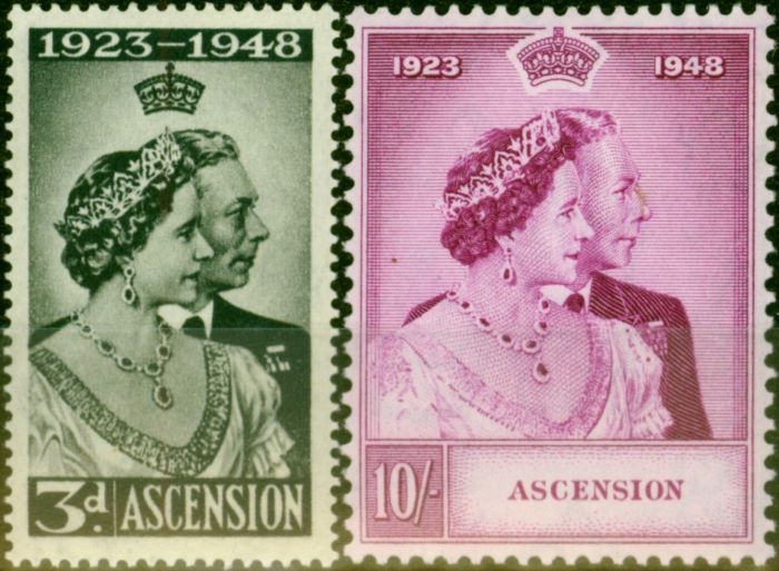Ascension 1948 RSW Set of 2 SG48-49 Very Fine MNH King George VI (1936-1952) Collectible Royal Silver Wedding Stamp Sets