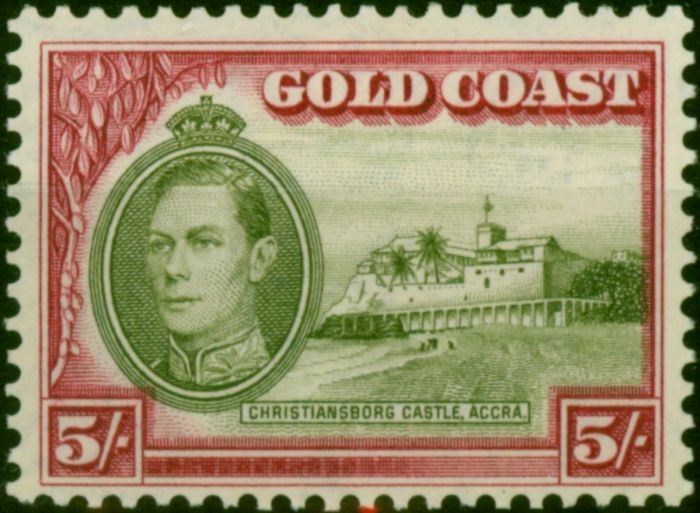 Gold Coast 1940 5s Olive-Green & Carmine SG131a Fine MM. King George VI (1936-1952) Mint Stamps