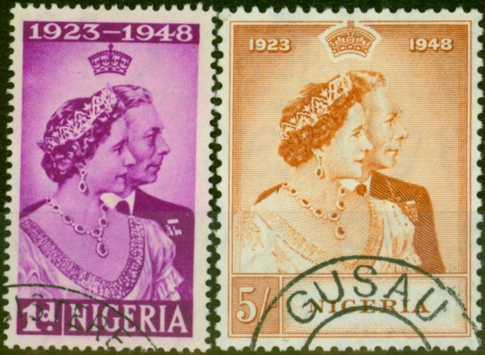Nigeria 1948 RSW Set of 2 SG62-63 V.F.U  King George VI (1936-1952) Collectible Royal Silver Wedding Stamp Sets
