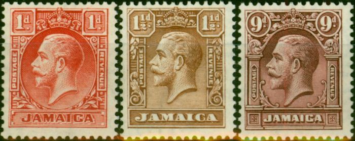 Old Postage Stamp Jamaica 1929 Set of 3 SG108-110 Fine VLMM