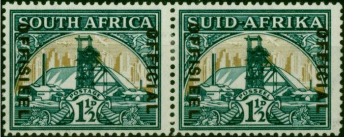 South Africa 1937 1 1/2d Green & Bright Gold SG022 Wmk Inverted Fine & Fresh MM . King George VI (1936-1952) Mint Stamps
