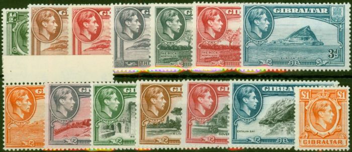 Gibraltar 1938 Set of 14 SG121-131 V.F MNH & LMM  King George VI (1936-1952) Old Stamps