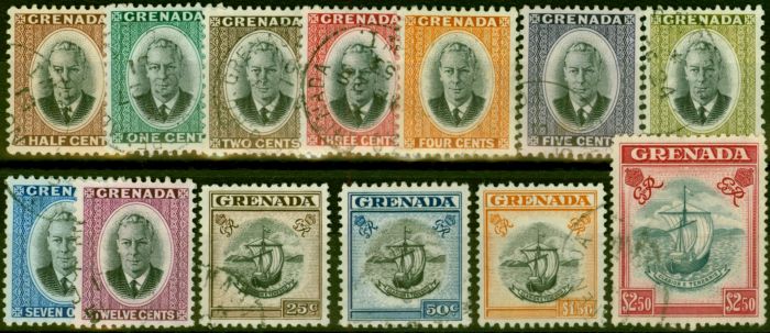 Valuable Postage Stamp from Grenada 1951 Set of 13 SG172-184 Fine Used