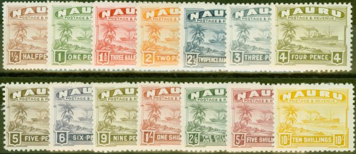 Collectible Postage Stamp from Nauru 1937-48 set of 14 SG26b-39b Fine & Fresh Lightly Mtd Mint