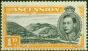 Rare Postage Stamp from Ascension 1940 1d Black & Yellow-Orange SG39a Fine LMM