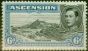 Valuable Postage Stamp Ascension 1944 6d Black & Blue SG43b P.13 Fine LMM Stamp