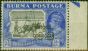 Old Postage Stamp from Burma 1947 3a6p Black & Ultramarine SG76Var Opt Inverted V.F.U