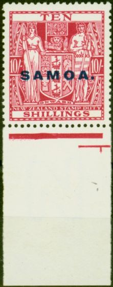 Valuable Postage Stamp Samoa 1932 10s Carmine-Lake SG173 V.F MNH
