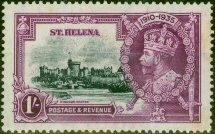 Valuable Postage Stamp St Helena 1935 1s Slate & Purple SG127 Fine LMM