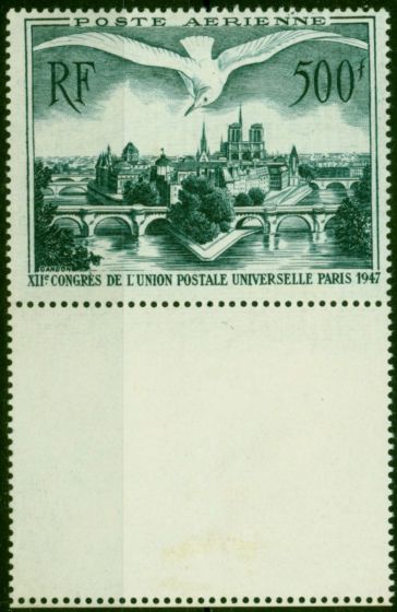 France 1947 UPU Air 500F Slate-Green SG1013 V.F MNH  King George VI (1936-1952) Collectible Universal Postal Union Stamp Sets