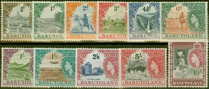 Old Postage Stamp from Basutoland 1954 set of 11 SG43-53 Fine Very Lightly Mtd Mint