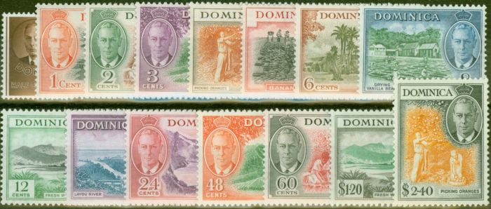 Valuable Postage Stamp from Dominica 1951 set of 15 SG120-134 Fine Mtd Mint