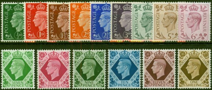 GB 1937-47 Set of 15 SG462-475 V.F MNH (2). King George VI (1936-1952) Mint Stamps