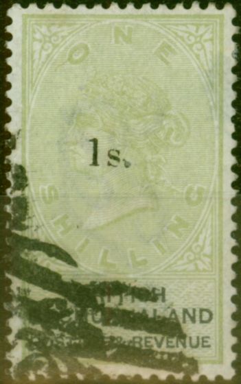 Collectible Postage Stamp Bechuanaland 1888 1s on 1s Green & Black SG28 Good Used stamp