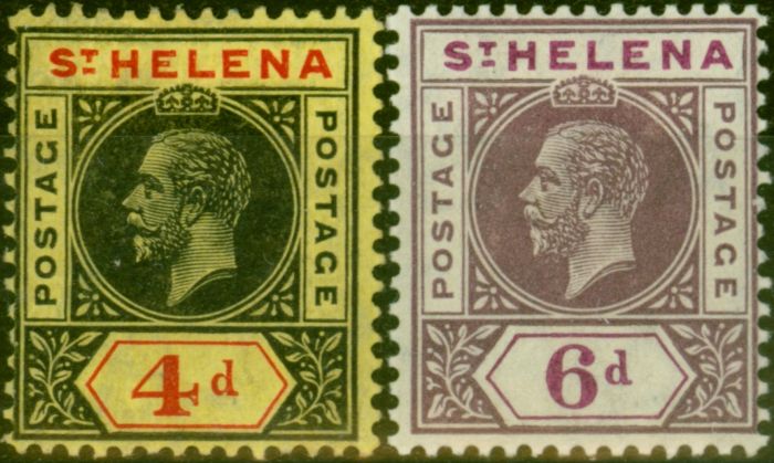 Old Postage Stamp St Helena 1913 Set of 2 SG85-86 Fine MM