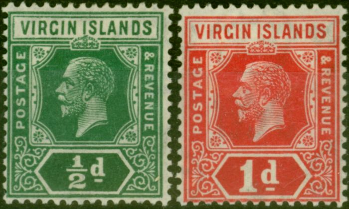 Valuable Postage Stamp Virgin Islands 1912 Die II Set of 2 SG80-81 Fine MM