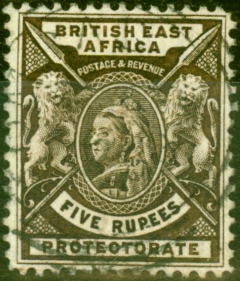 Collectible Postage Stamp from B.E.A KUT 1896 5R Sepia SG79 Fine Used