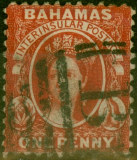 Collectible Postage Stamp Bahamas 1882 1d Scarlet-Vermilion SG40 Used Fine