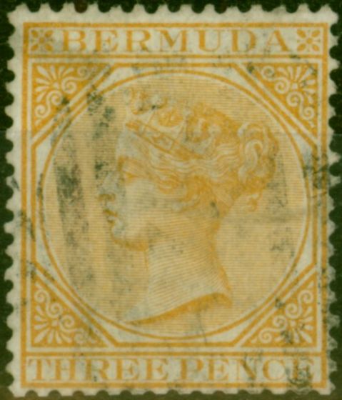 Rare Postage Stamp Bermuda 1873 3d Orange SG5 Fine Used (2)