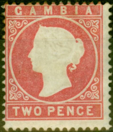 Collectible Postage Stamp from Gambia 1880 2d Rose SG13B Fine Mtd Mint Stamp
