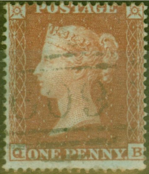 Old Postage Stamp from GB 1854 1d Red-Brown SG17 P.16 Small Crown Pl 180 V.F.U
