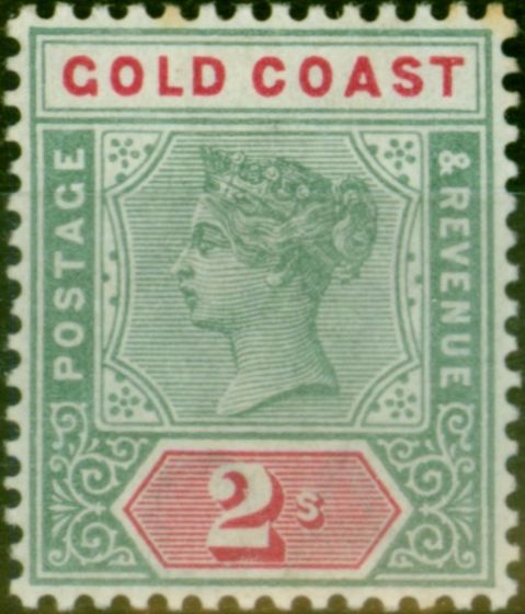 Rare Postage Stamp Gold Coast 1898 2s Green & Carmine SG32 Fine LMM