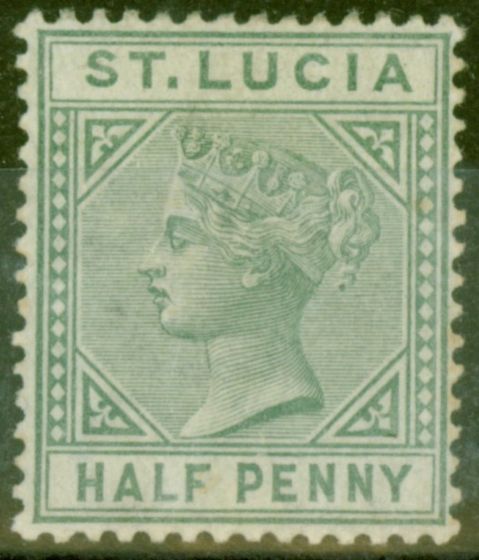 Collectible Postage Stamp from St Lucia 1883 1/2d Dull Green SG31 Fine Lightly Mtd Mint.