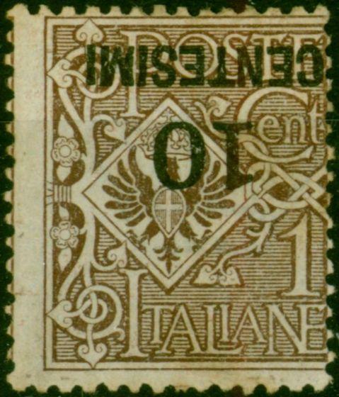 Italy 1923 10c on 1c Brown SG135a 'Surcharge Inverted' Fine MM  King George V (1910-1936) Rare Stamps