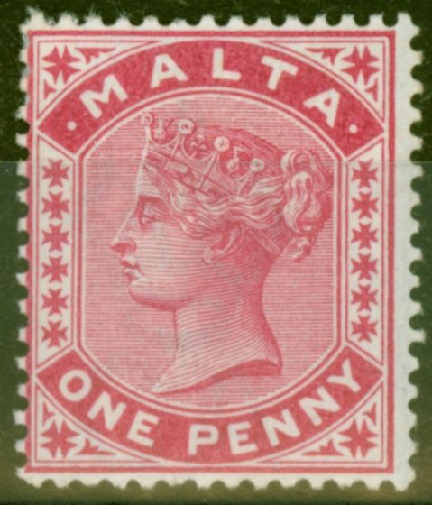 Valuable Postage Stamp from Malta 1890 1d Carmine SG22 V.F Very Lightly Mtd Mint