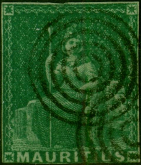 Mauritius 1858 (4d) Green SG27 Good Used . Queen Victoria (1840-1901) Used Stamps