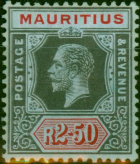 Old Postage Stamp Mauritius 1916 2R50 Black & Red-Blue SG202 Fine & Fresh MM