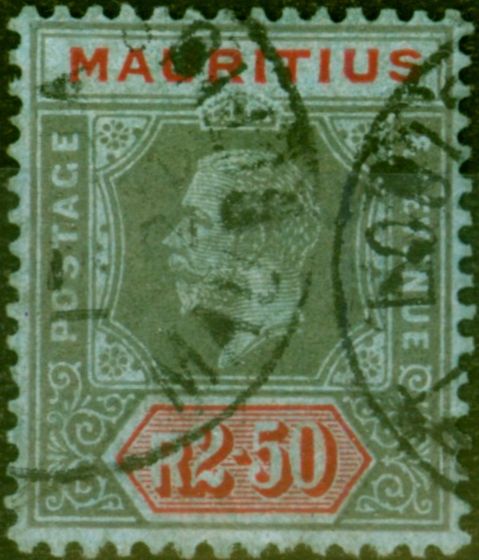 Valuable Postage Stamp from Mauritius 1916 2R50 Black & Red-Blue SG202 Fine Used