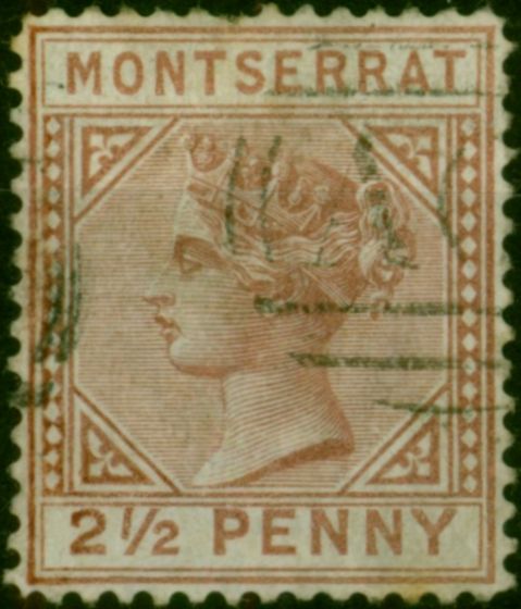 Montserrat 1880 2 1/2d Red-Brown SG4 Good Used Queen Victoria (1840-1901) Rare Stamps
