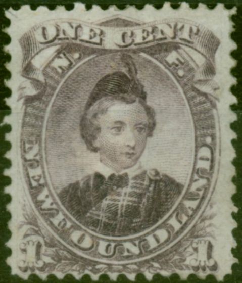 Collectible Postage Stamp Newfoundland 1868 1c Dull Purple SG34 Fine MM